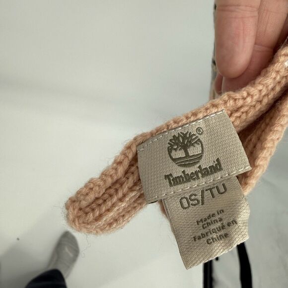 Timberland Pink Multicolor Reversible Acrylic Knit Scarf Long Womens Winter OS - Picture 5 of 11